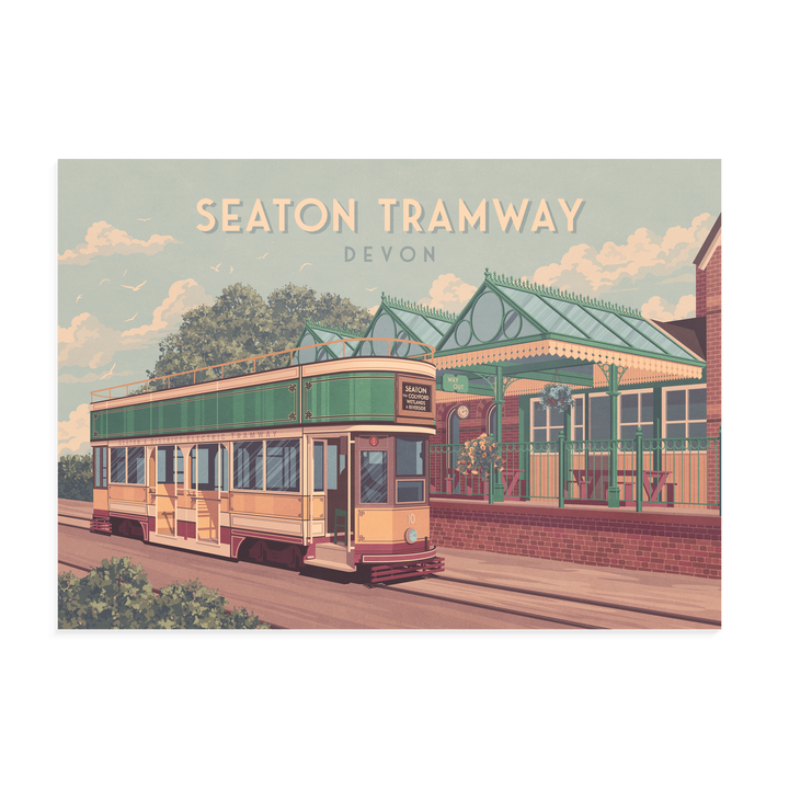 Seaton Tramway Devon Travel Poster