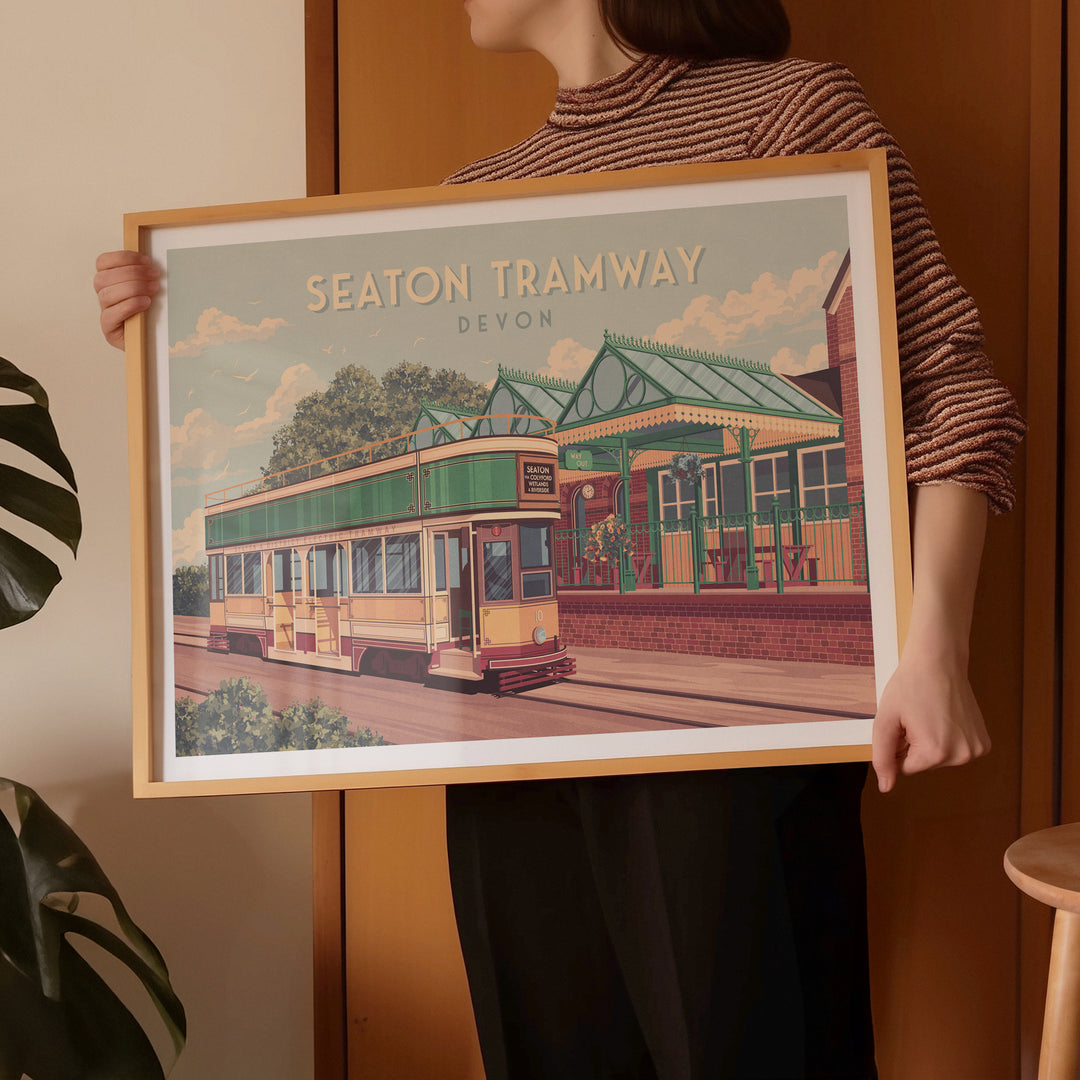 Seaton Tramway Devon Travel Poster