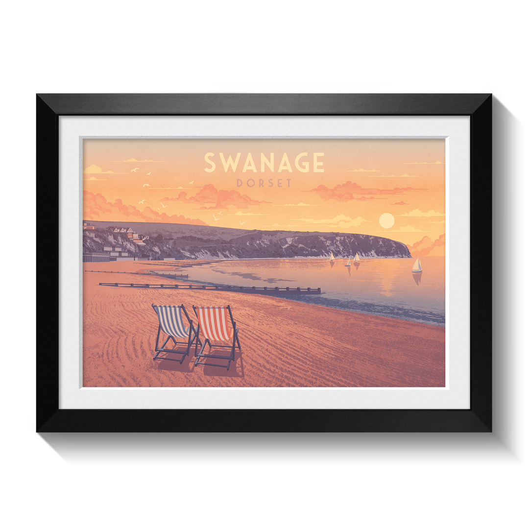 Swanage Seaside Travel Poster