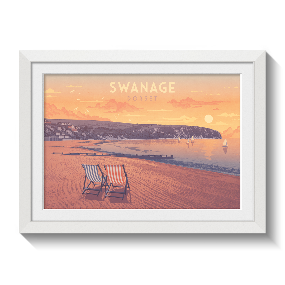 Swanage Seaside Travel Poster