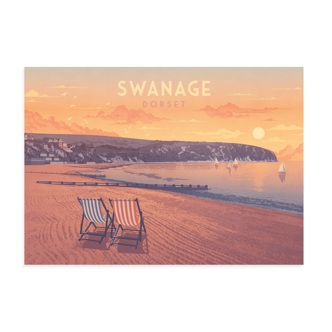Swanage Seaside Travel Poster