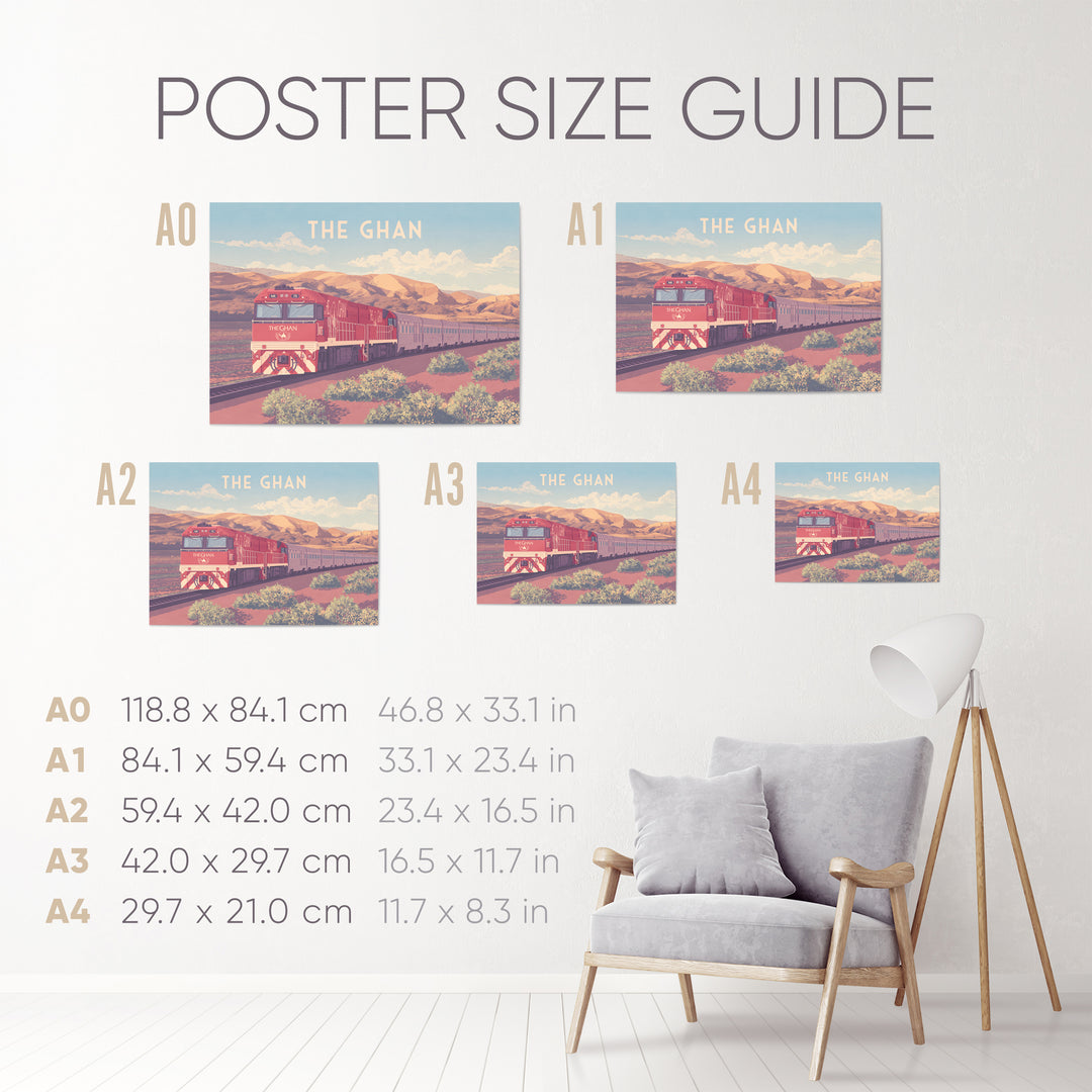 The Ghan Railway Australia Travel Poster