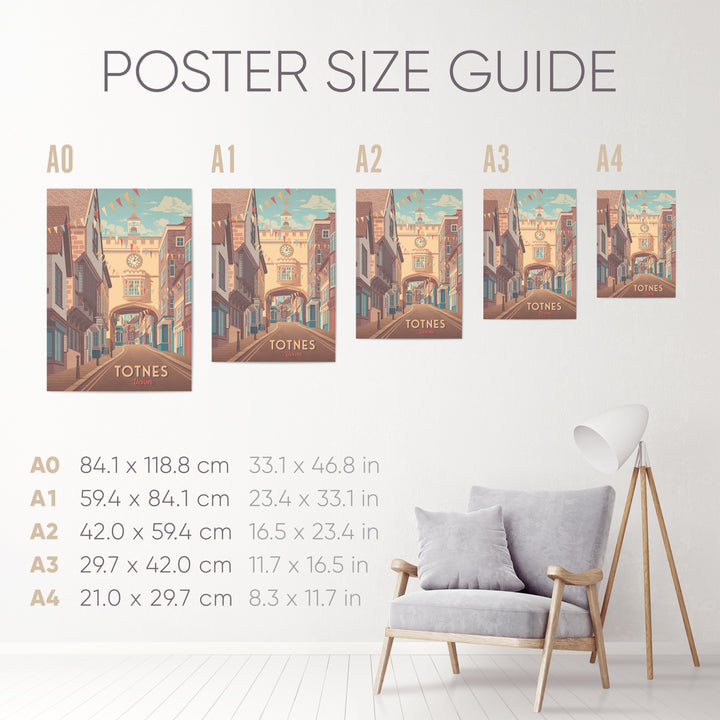 Totnes Seaside Travel Poster