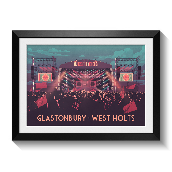 Glastonbury Festival West Holts Stage Travel Poster