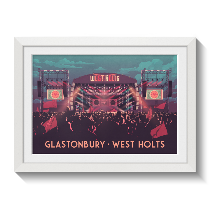 Glastonbury Festival West Holts Stage Travel Poster