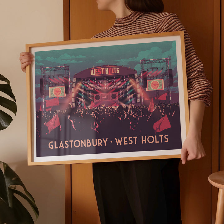 Glastonbury Festival West Holts Stage Travel Poster