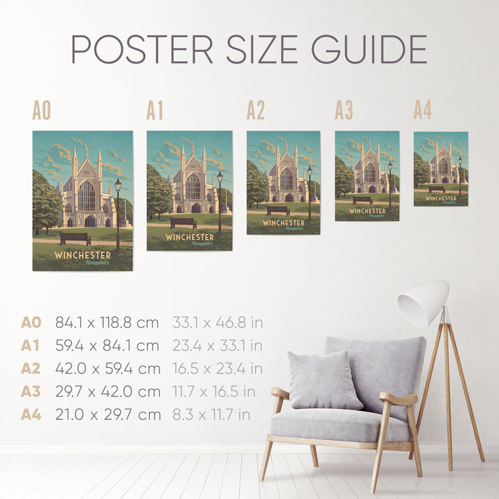 Winchester Hampshire Travel Poster