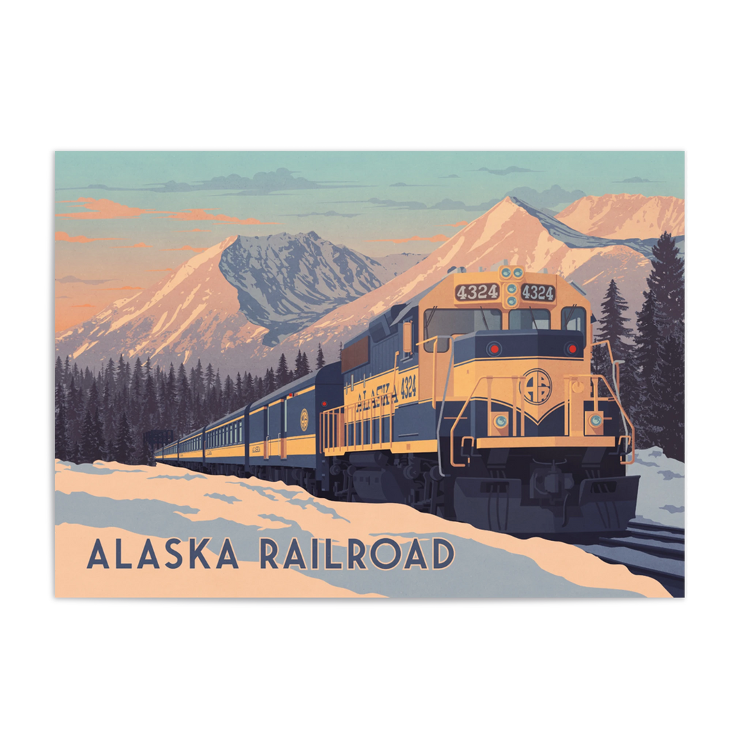 Alaska Railroad Railway Travel Poster