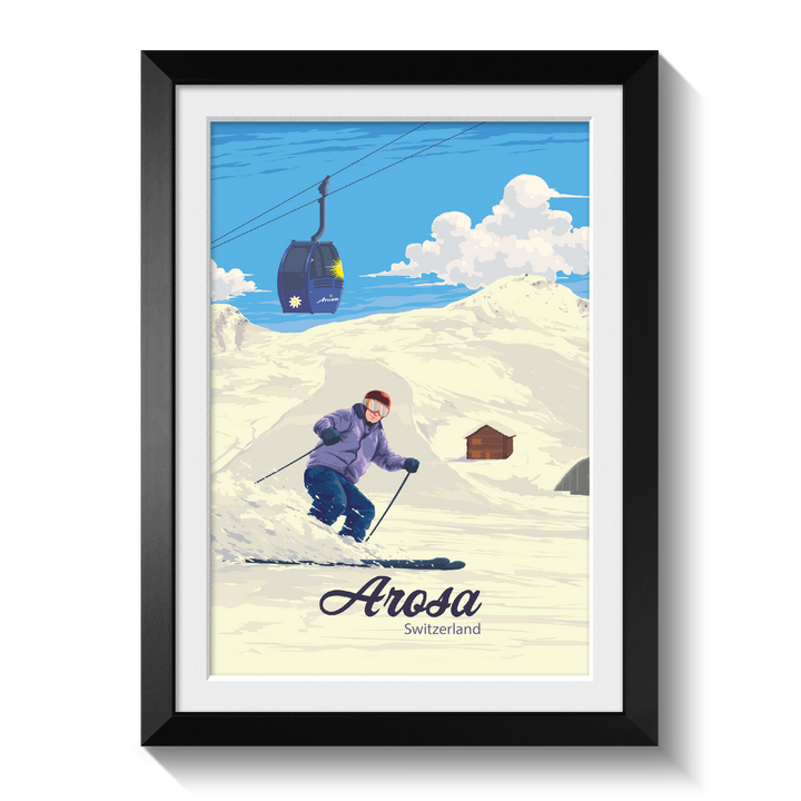 Arosa Switzerland Ski Resort Travel Poster