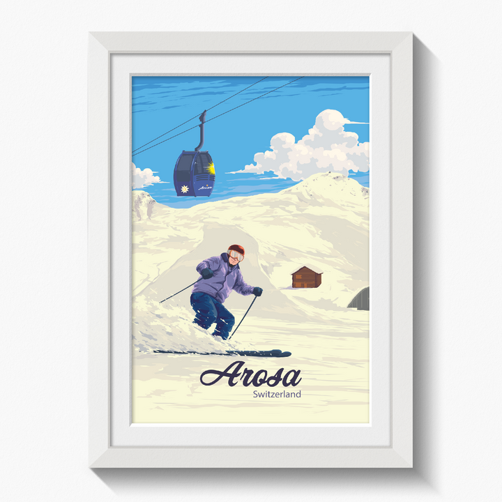 Arosa Switzerland Ski Resort Travel Poster