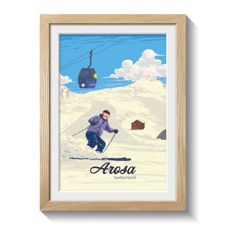 Arosa Switzerland Ski Resort Travel Poster