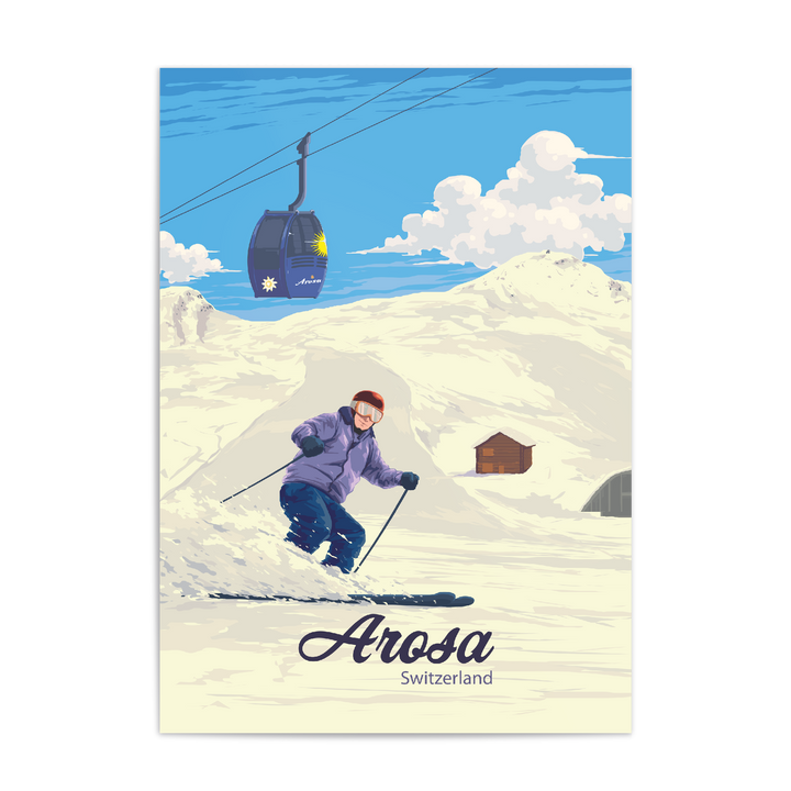 Arosa Switzerland Ski Resort Travel Poster