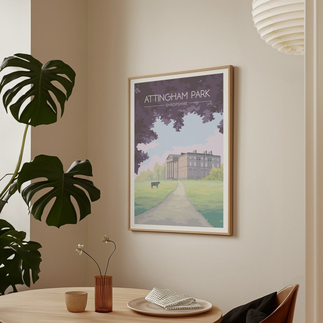 Attingham Park Shropshire Travel Poster