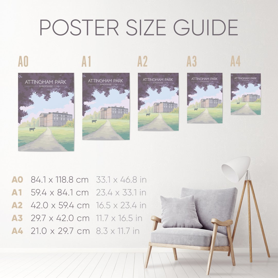 Attingham Park Shropshire Travel Poster