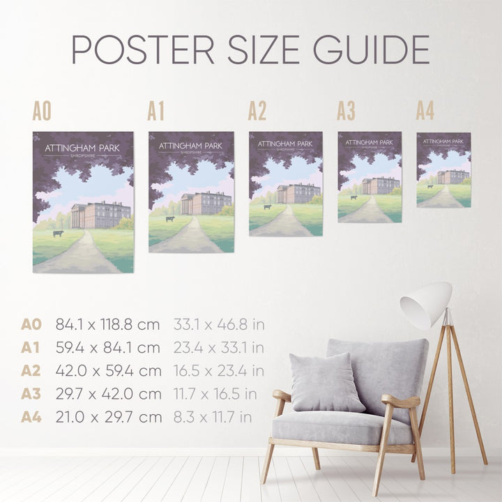 Attingham Park Shropshire Travel Poster