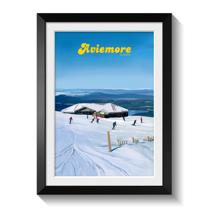 Aviemore UK Ski Resort Travel Poster
