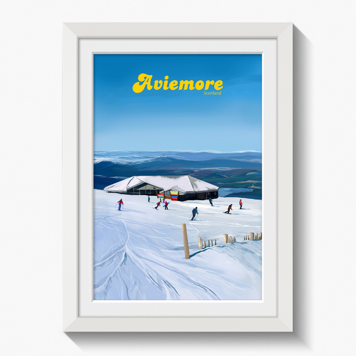 Aviemore UK Ski Resort Travel Poster
