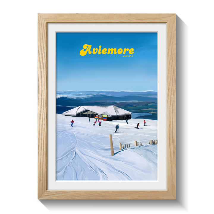 Aviemore UK Ski Resort Travel Poster