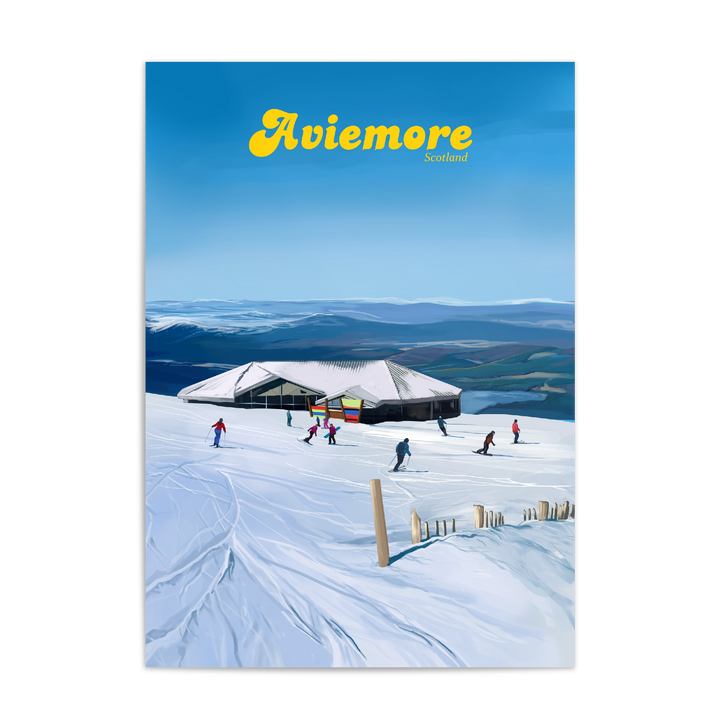 Aviemore UK Ski Resort Travel Poster