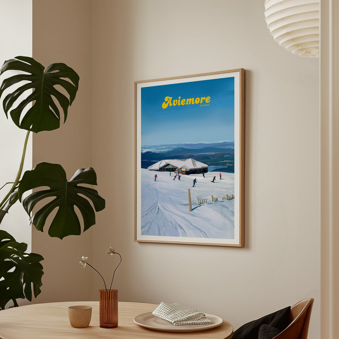 Aviemore UK Ski Resort Travel Poster