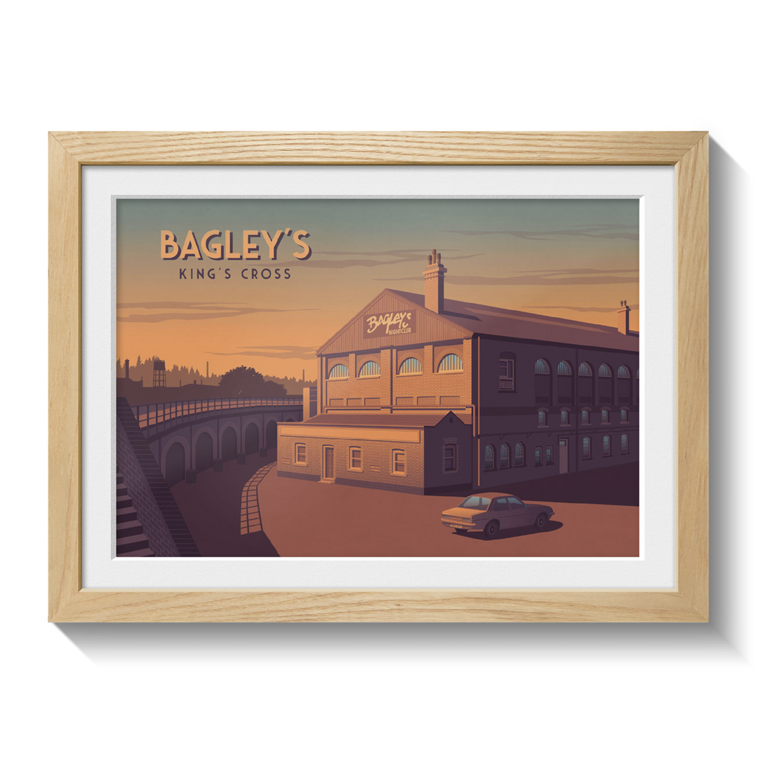 Bagleys Nightclub London Travel Poster