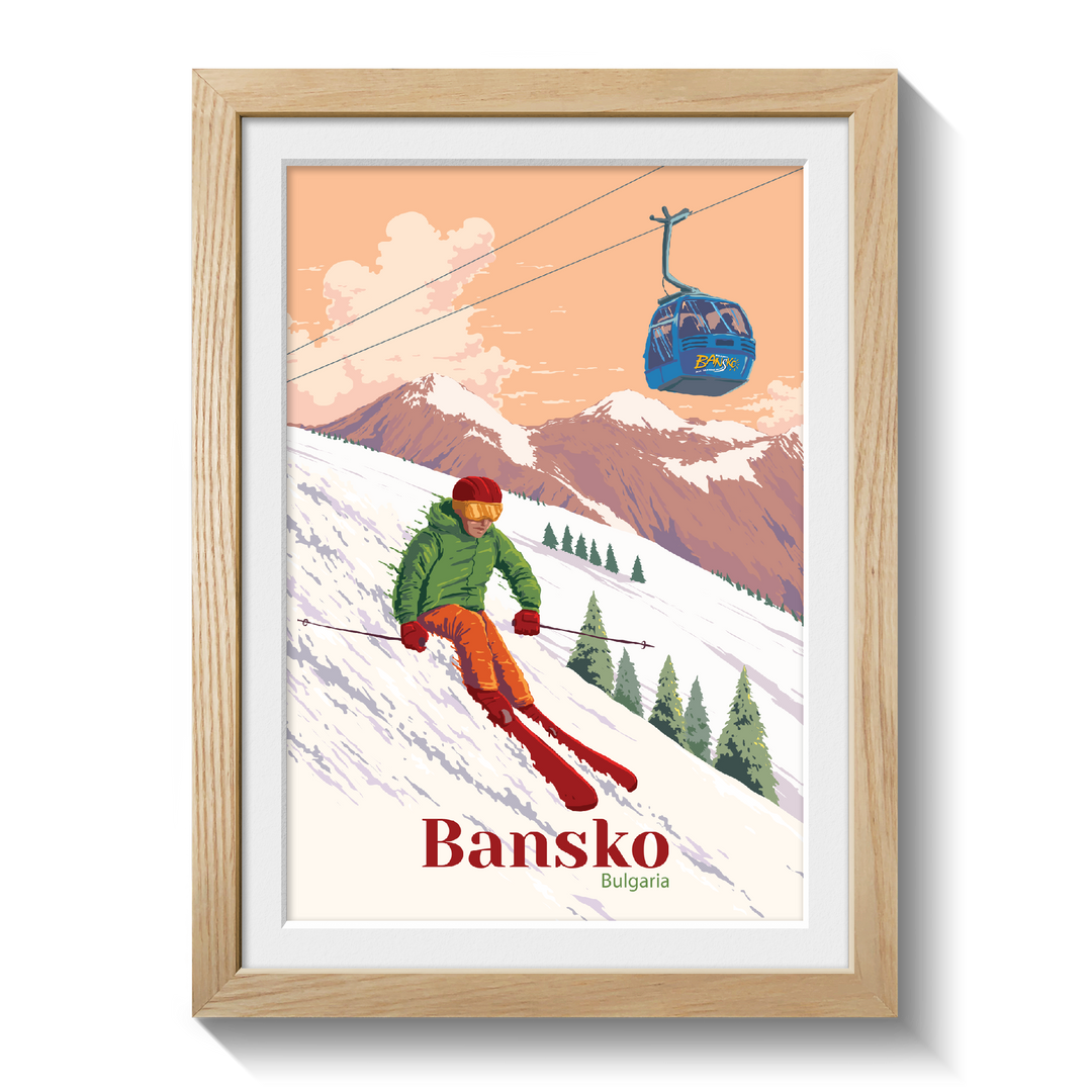 Bansko Bulgaria Ski Resort Travel Poster