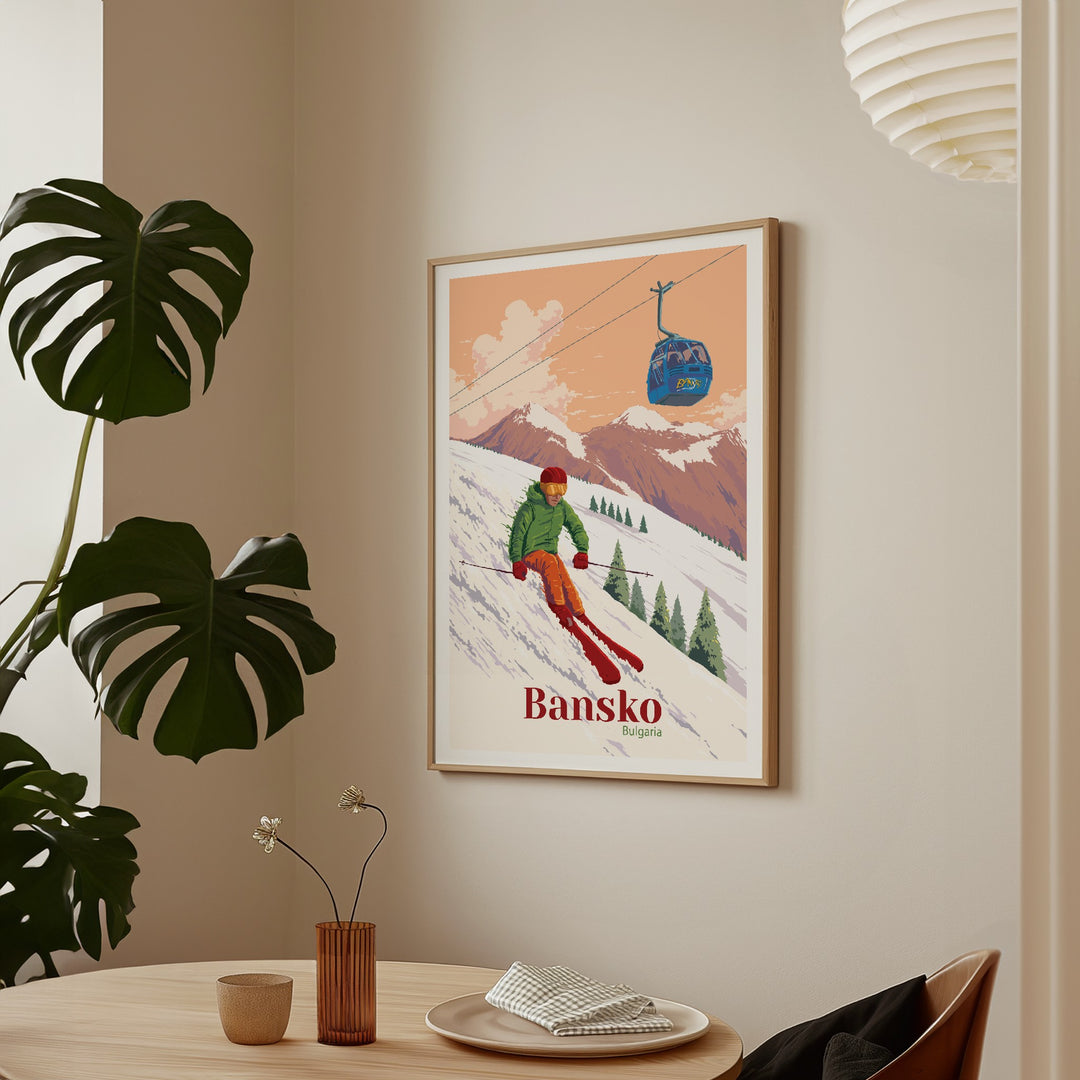 Bansko Bulgaria Ski Resort Travel Poster