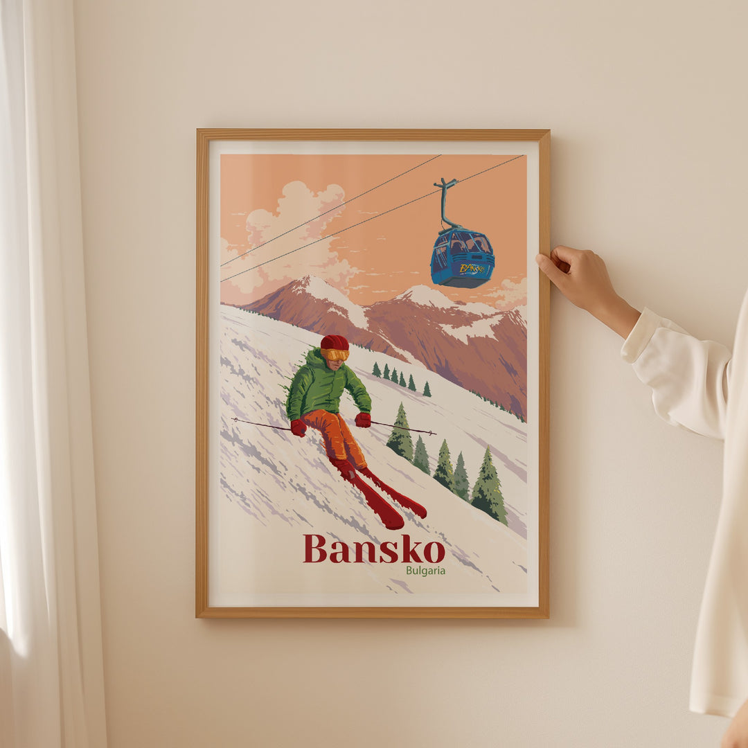Bansko Bulgaria Ski Resort Travel Poster
