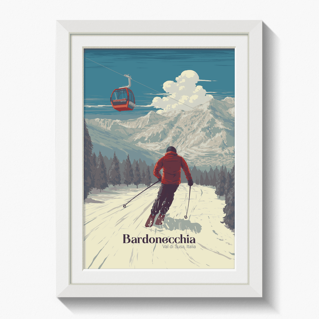 Bardonecchia Italy Ski Resort Travel Poster