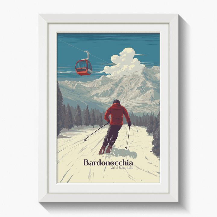 Bardonecchia Italy Ski Resort Travel Poster