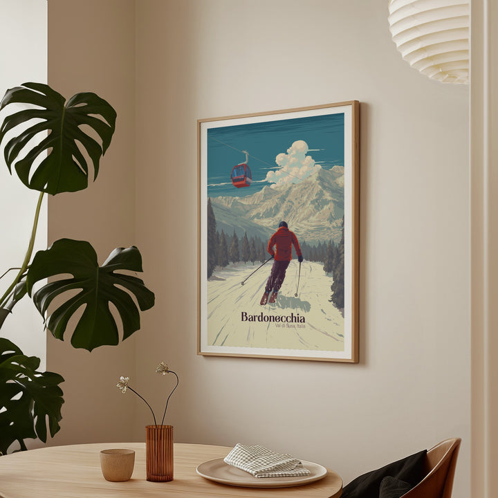 Bardonecchia Italy Ski Resort Travel Poster
