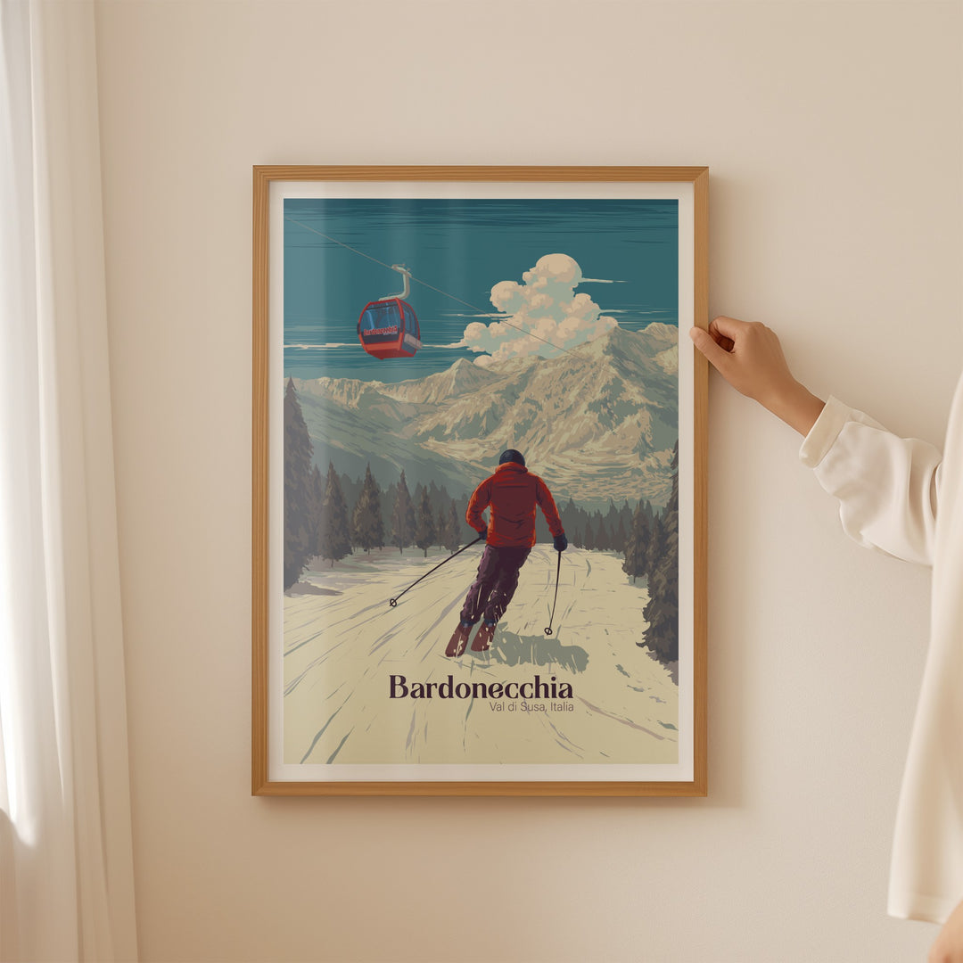 Bardonecchia Italy Ski Resort Travel Poster