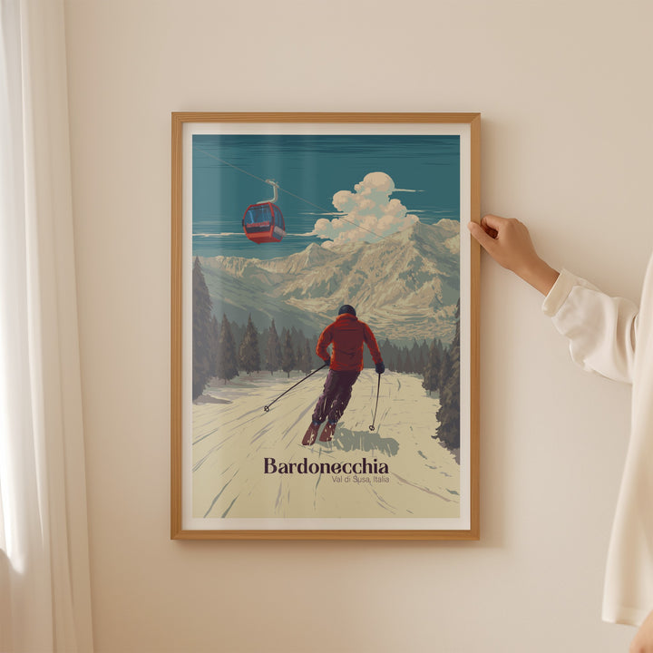 Bardonecchia Italy Ski Resort Travel Poster