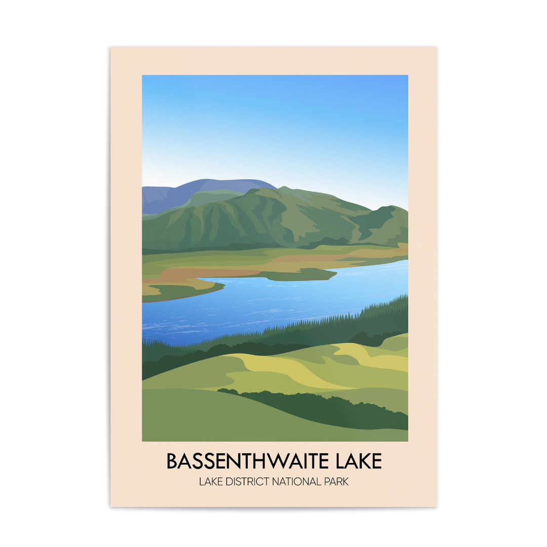 Bassenthwaite Lake District Travel Poster