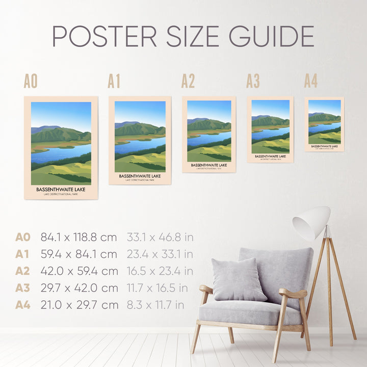 Bassenthwaite Lake District Travel Poster