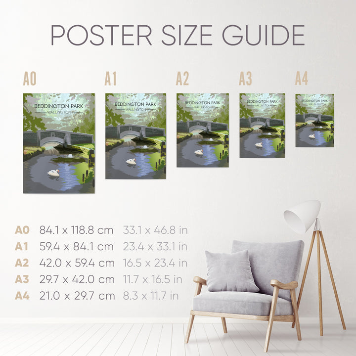 Beddington Park Wallington Travel Poster