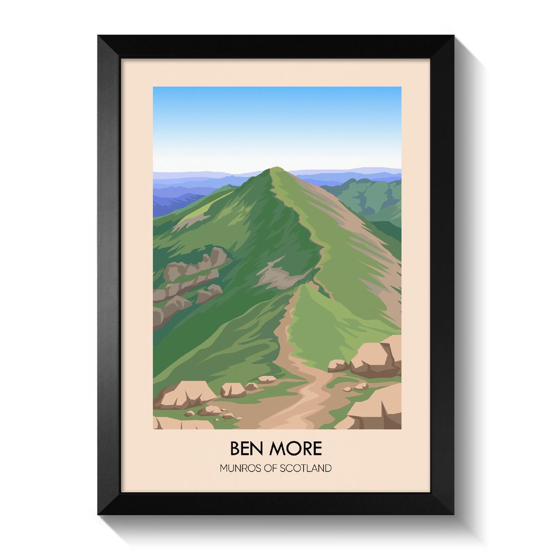 Ben More Munros of Scotland Travel Poster