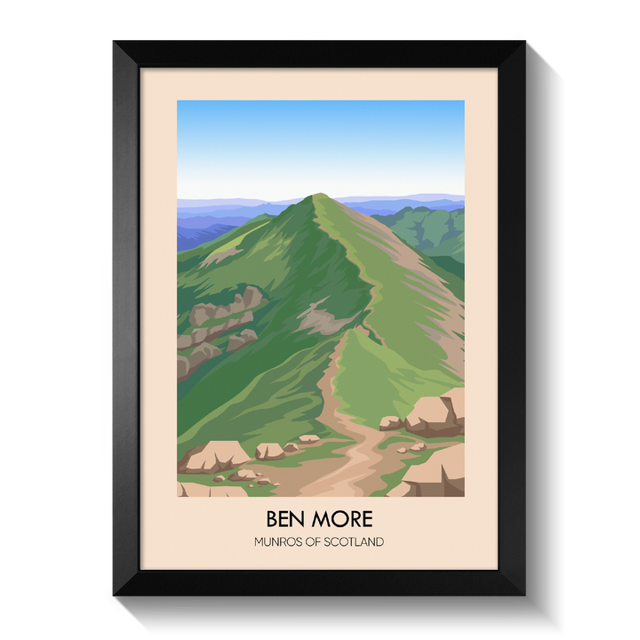 Ben More Munros of Scotland Travel Poster