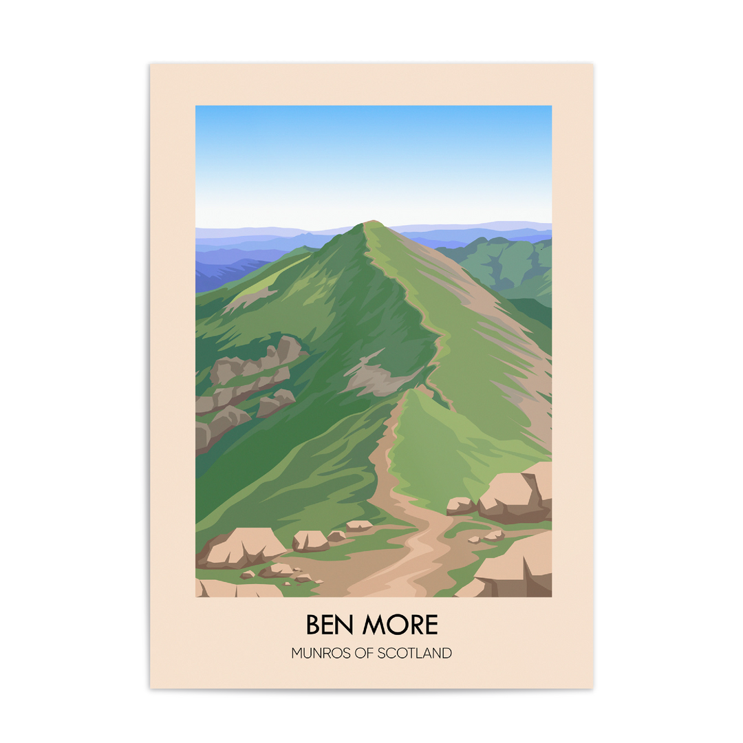 Ben More Munros of Scotland Travel Poster