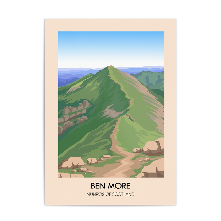 Ben More Munros of Scotland Travel Poster
