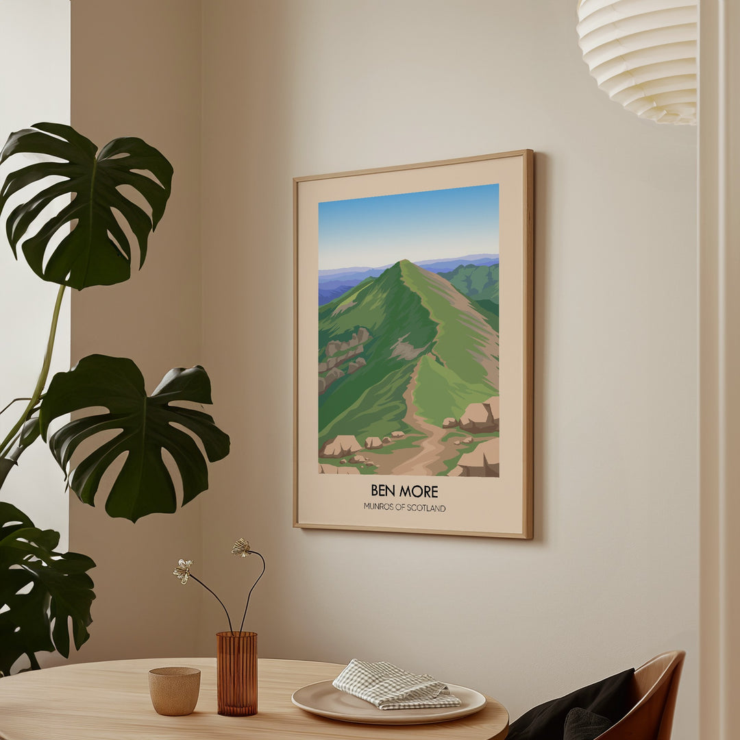 Ben More Munros of Scotland Travel Poster