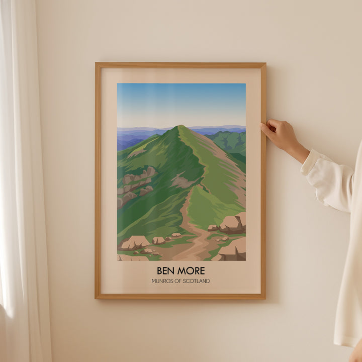 Ben More Munros of Scotland Travel Poster