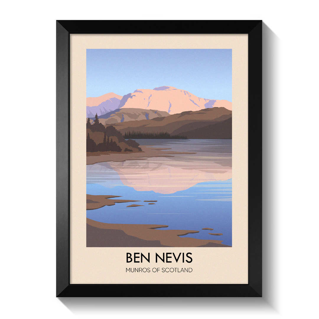 Ben Nevis Munros of Scotland Travel Poster