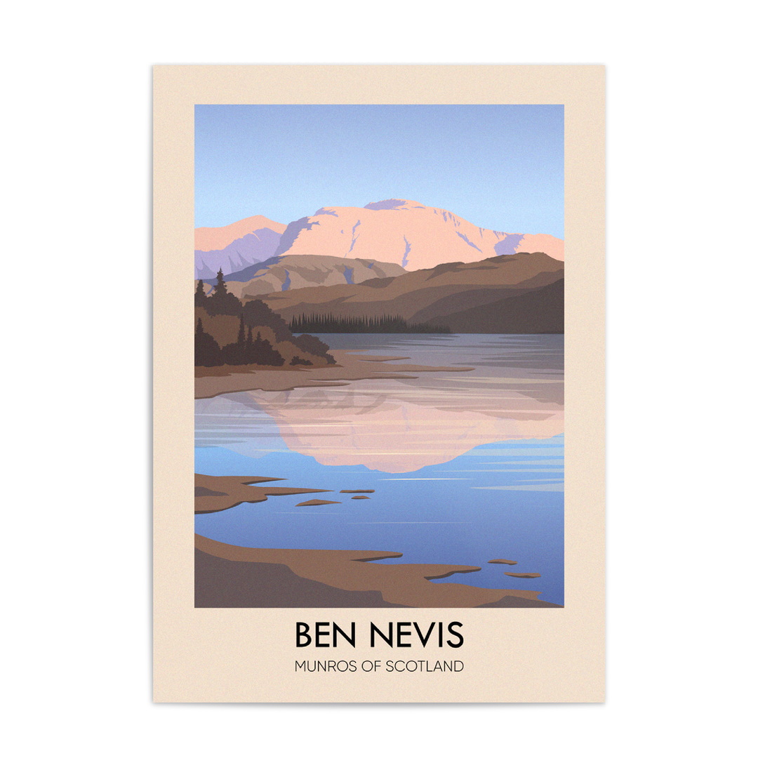 Ben Nevis Munros of Scotland Travel Poster