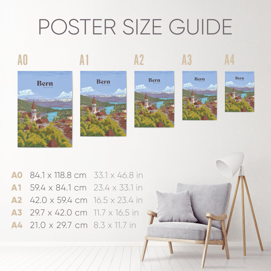 Bern Switzerland Travel Poster