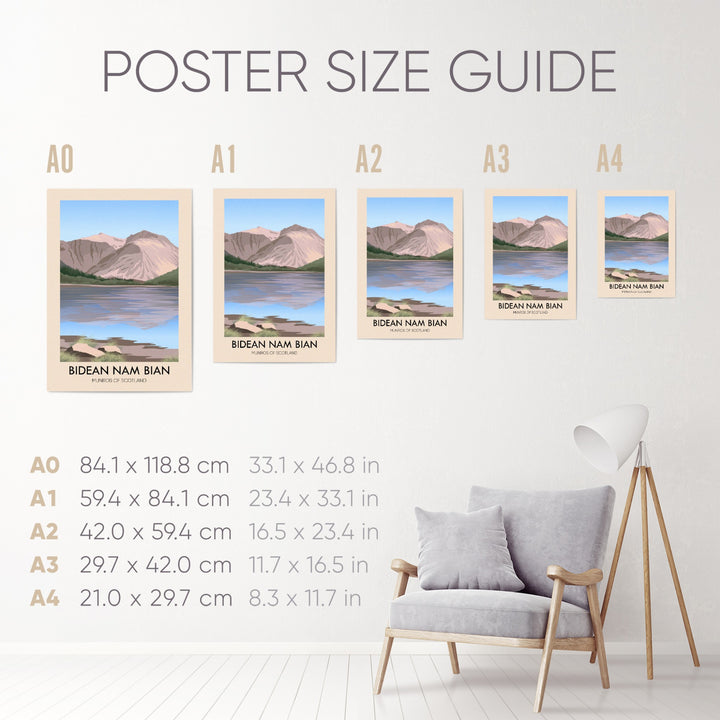 Bidean Nam Bian Munros Of Scotland Travel Poster