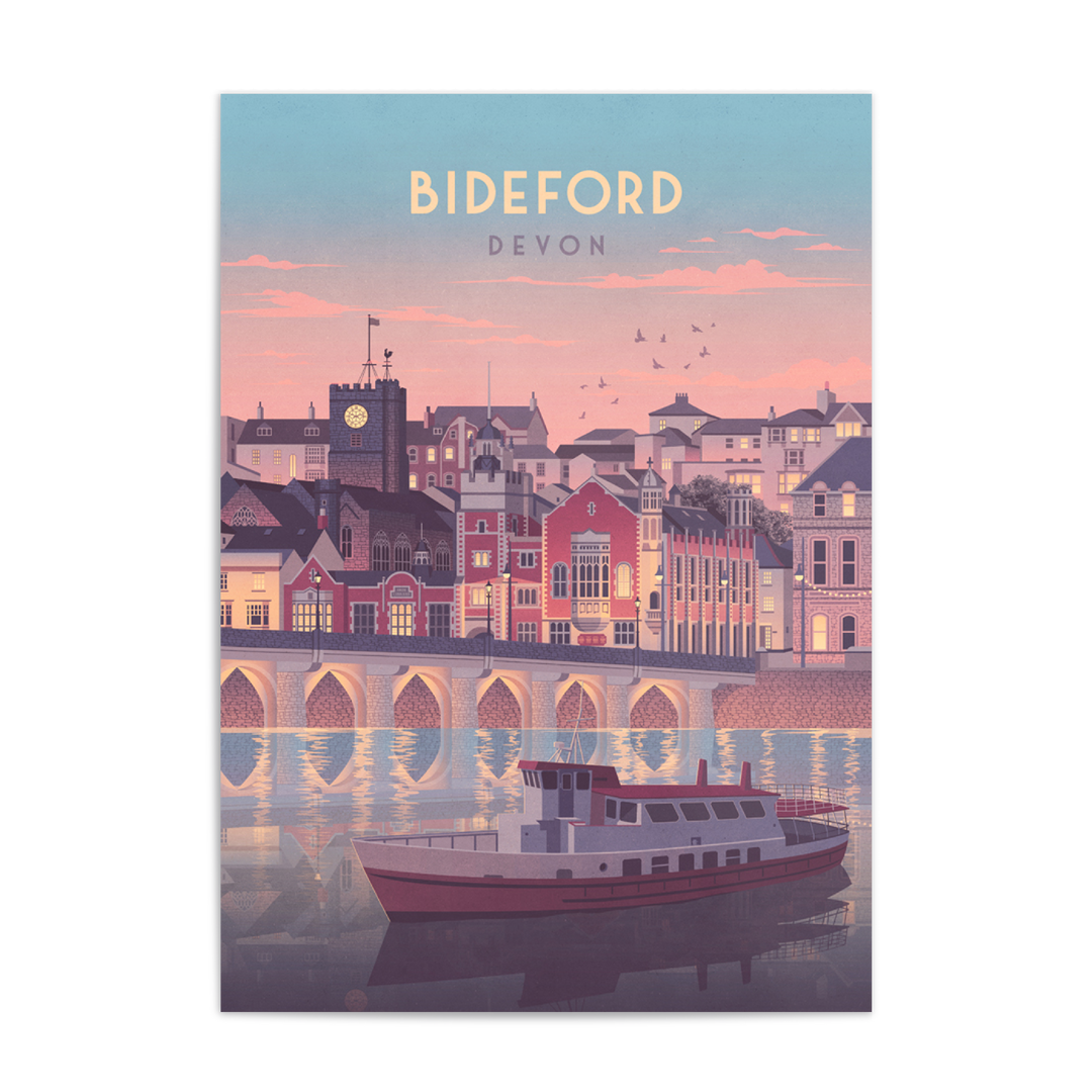 Bideford Devon Seaside Travel Poster