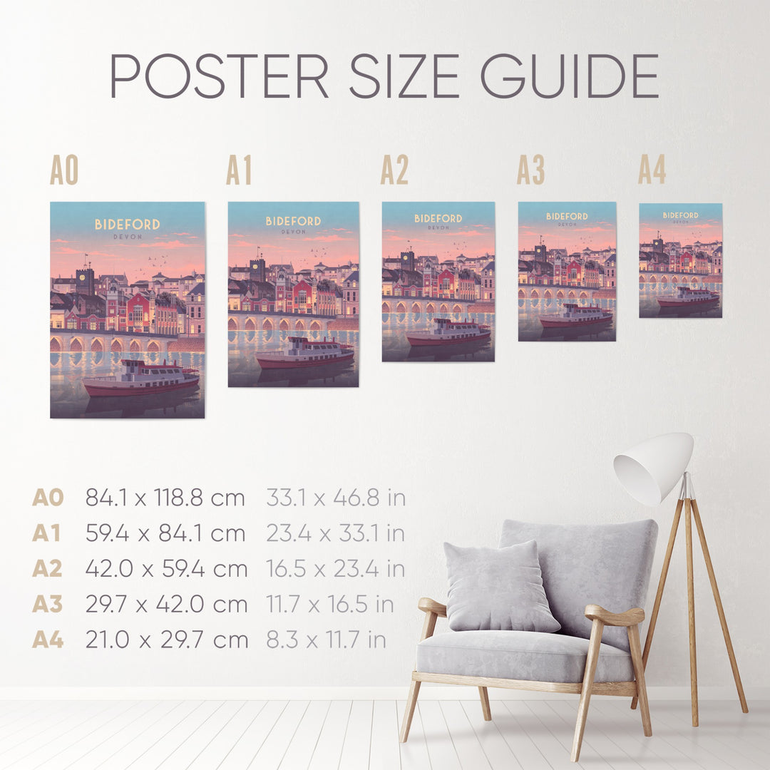 Bideford Devon Seaside Travel Poster