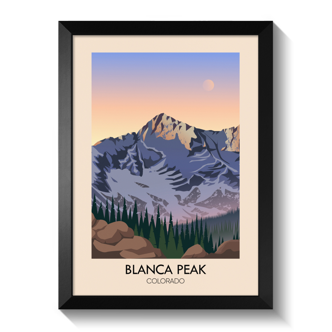 Blanca Peak Colorado USA Travel Poster