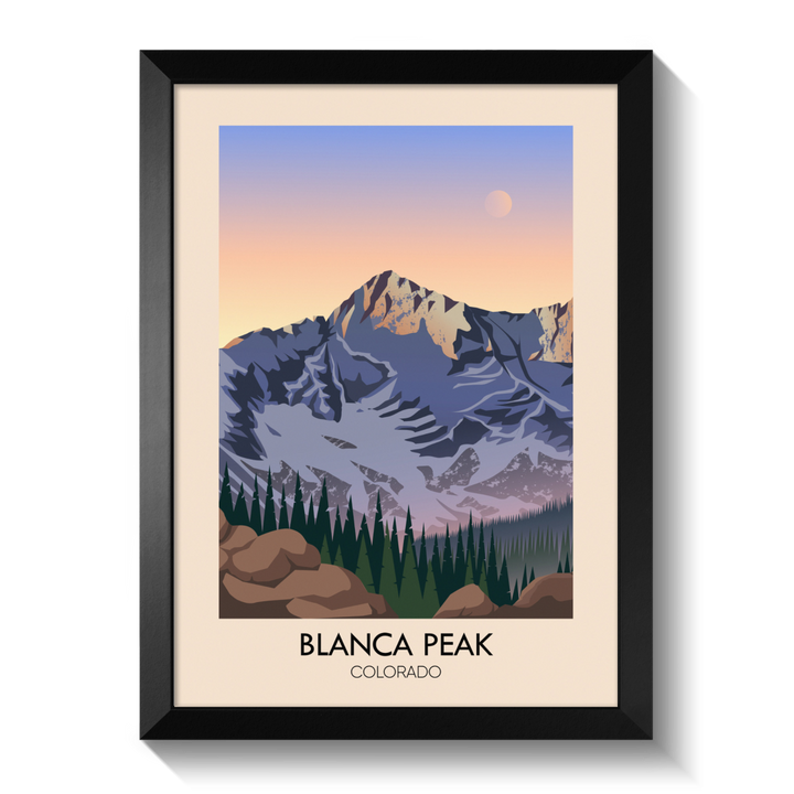 Blanca Peak Colorado USA Travel Poster